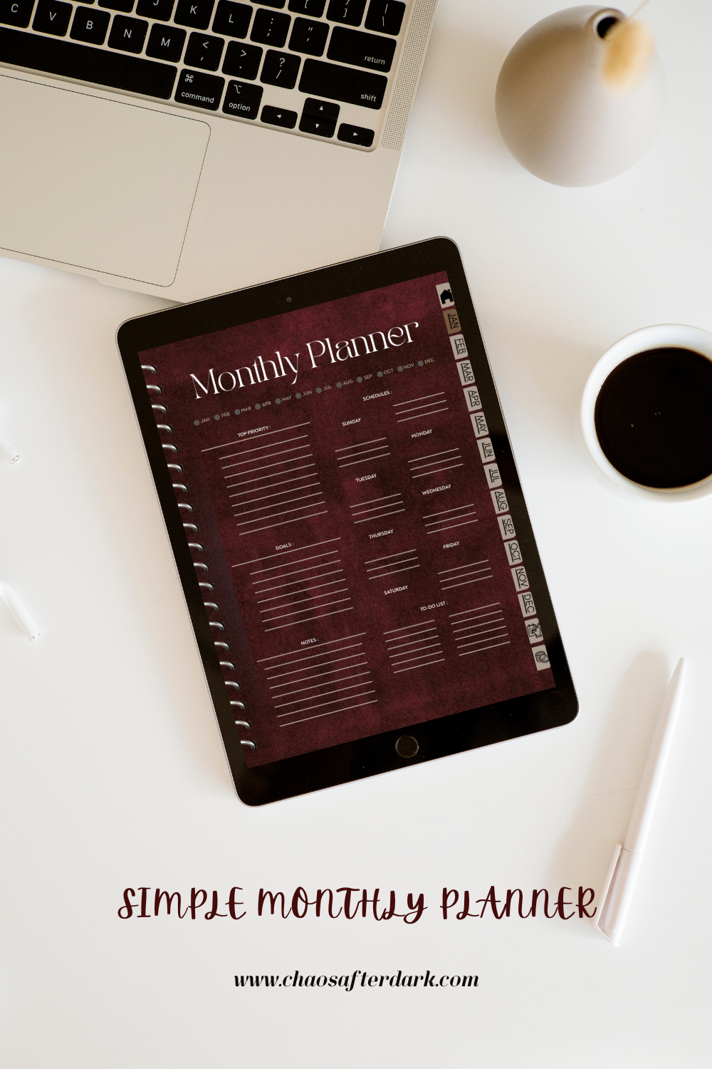 SIMPLE MONTHLY DIGITAL PLANNER 2026